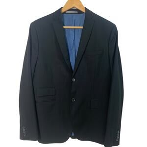 J. Lindeberg Size 50R Men's Skinny Fit Wool Sport Coat Blazer Jacket Black